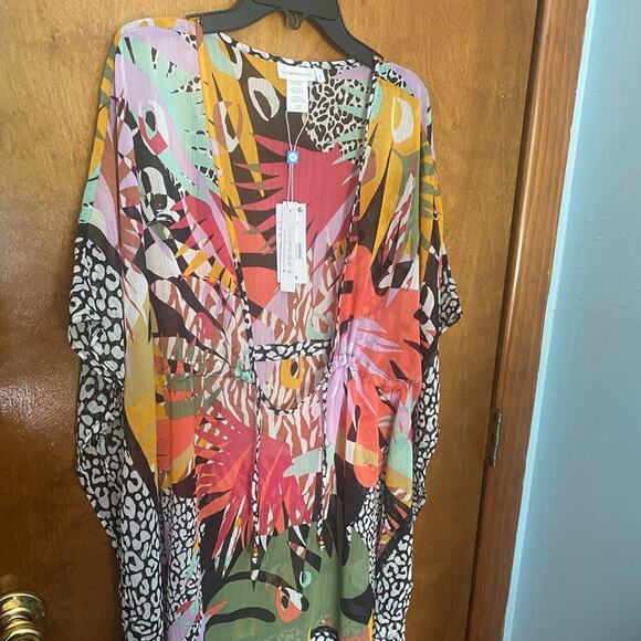 BLEU ROD BEATTIE UP LET'S GET LOUD CAFTAN SWIMSUIT COVER UP - Picture 4 of 13